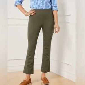 NWT TALBOTS Montauk Olive Green Flare Ankle High Rise Pants Size 10P